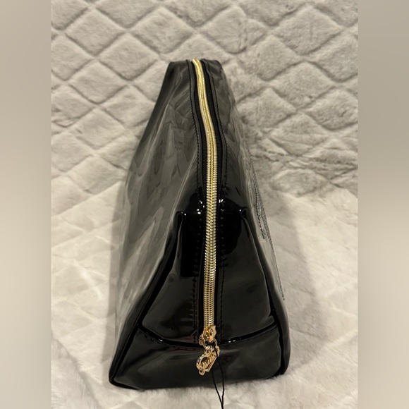 JC Juicy couture travel cosmetic makeup bag shiny black with bling juicy NWT - Picture 7 of 9